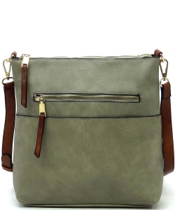 Fashion Zip Pocket Crossbody Bag LQF038 DARK GRAY